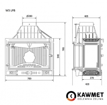 Каминная топка KAWMET W3 PLB (16.7 kW). Фото 8