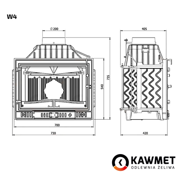 Камінна топка KAWMET W4 (14.5 kW). Фото 8