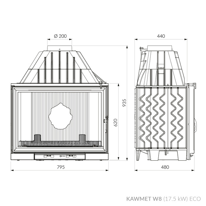 Каминная топка KAWMET W8 (17.5 kW) EСO. Фото 10