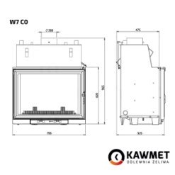 Каминная топка KAWMET W7 CO  (25.3 kW). Фото 10