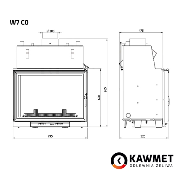 Камінна топка KAWMET W7 CO (25.3 kW). Фото 10
