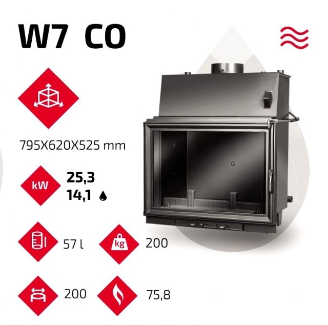 Камінна топка KAWMET W7 CO (25.3 kW). Фото 11