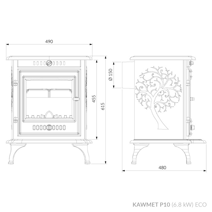 Чавунна піч KAWMET P10 (6.8 kW) ECO купити