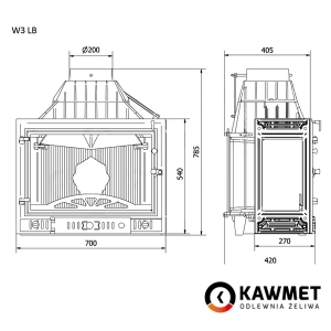 Каминная топка KAWMET W3 LB (16.7 kW). Фото 8