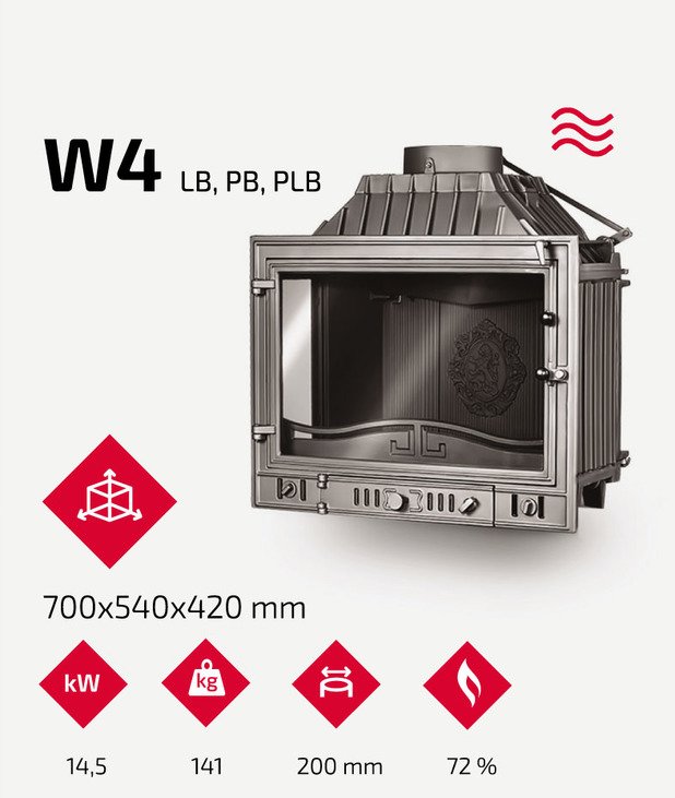 Каминная топка KAWMET W4 LB (14.5 kW). Фото 9